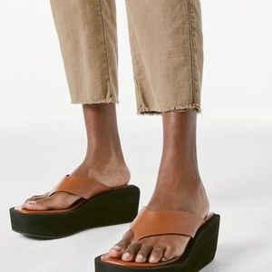 FRAME Le Ocean Sandal Tobacco Size 38.5 NWOT